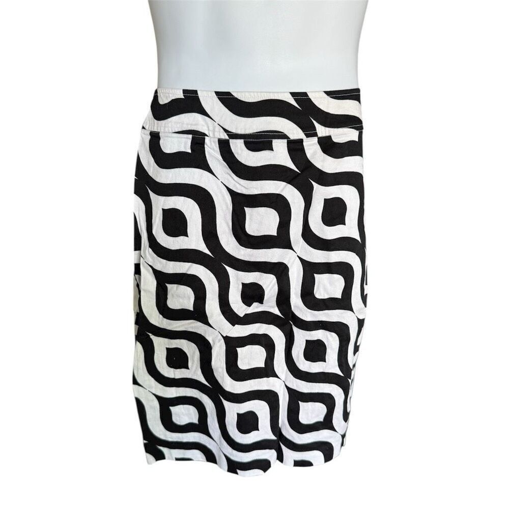Womens Sunny Leigh Petites Black & White Abstract Print Mini Skirt - 4P 4 Petite